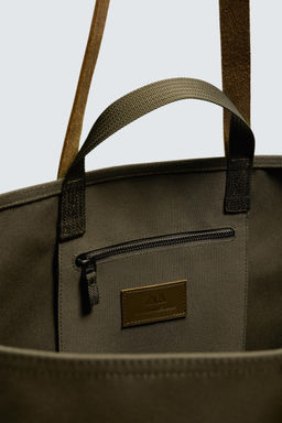 TOTE BAG WITH LEATHER DETAILS AARON LEVINE X ZARA фото 12