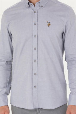 U. S. Polo Assn Мужская серая базовая рубашка с длинным рукавом - U.s. polo assn фото 6