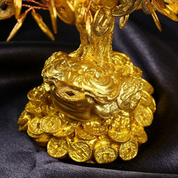 Бонсай декоративный «Денежное дерево. Золотая жаба на монетах», 90 монет, 18.5×18×9.5 см