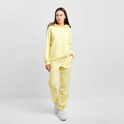 Костюм женский (толстовка, брюки) MIST, размер 48-50, жёлтый
