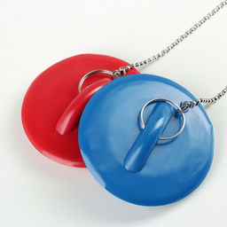 Цена за 2 шт. Пробка для ванны, d=6 см (внутренний d=4.5 см), цепочка 55 см, МИКС