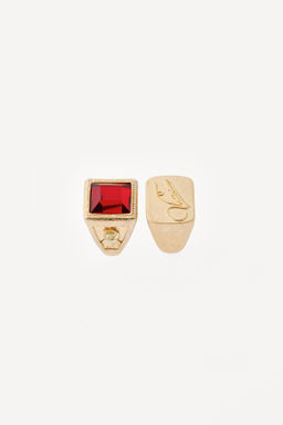 PACK 2 ANILLOS SELLO RESINA WILLY CHAVARRIA X ZARA / Dorado  фото 2