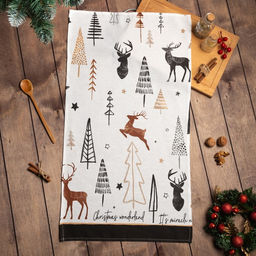 Цена за 2 шт. Полотенце Доляна X-Mas 40?70 см, 100%хл, рогожка 164 г/м?