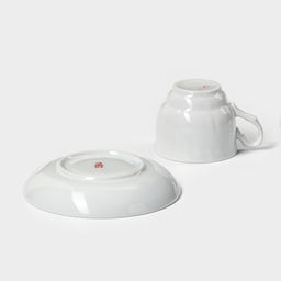 Чайная пара Добрушский завод «Бельё»: 2 предмета: чашка 250 мл, блюдце d=15 см, фарфор, белая