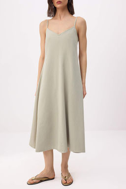 Mint Duz Midi Denim Elbise TWOSS25EL00859