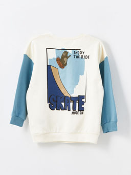 Bisiklet Yaka Uzun Kollu Bask?l? Erkek Bebek Sweatshirt - Waikiki фото 3