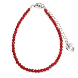 Браслет Шпинель с алмазной огранкой Красный 3мм