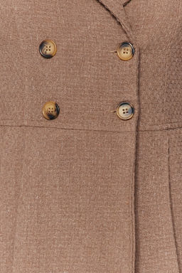 Kahverengi Pileli Dugmeli Mini Dokuma Elbise TWOAW24EL00338 - Trendyolmilla фото 10