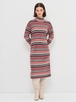 Платье женское 9242-92036. 397/2301126/6500205/2300766/ 2201313 тёпл.серо-коричн./роз.антик/графит/вечерн.вереск/роз.жемчуг