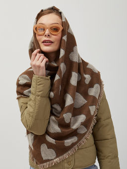 Теплый двусторонний палантин В составе шерсть