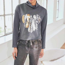 Блузка, темно-серая