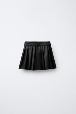 FAUX LEATHER BOX PLEAT SKIRT WITH BOWS - Zara фото 2