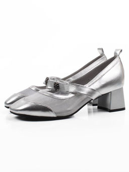 06-H36A-55C GREY/SILVER Туфли женские (натуральная кожа)