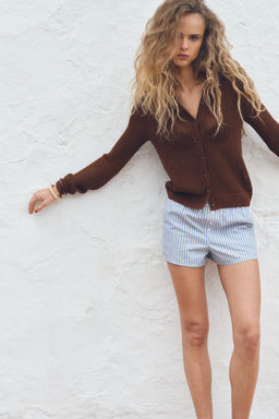 KNIT CARDIGAN WITH HOOD - Zara фото 4