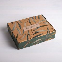 Коробка подарочная складная крафтовая, упаковка, «Present», 21 х 15 х 5 см