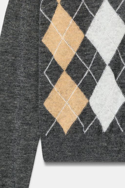 ARGYLE KNIT CARDIGAN - Zara фото 7