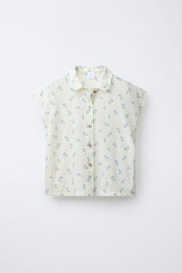 AGES 6-14/ SEERSUCKER FLORAL SHIRT AND BERMUDA PYJAMAS - Zara фото 2