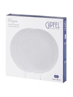 43460 GIPFEL Набор тарелок закусочных ELEGIA 20 см (2 шт.). Материал: костяной фарфор. Цвет: белый.