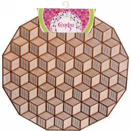 Цена за 2 шт. Салфетка плетеная 38см "Кубики" терракот