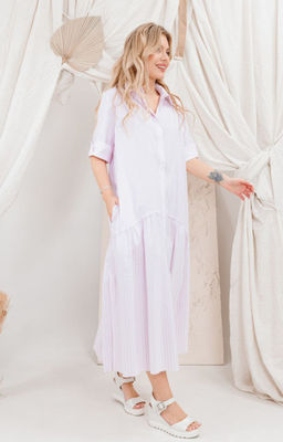 Платье AMORI 9660 розовая полоска  фото 2