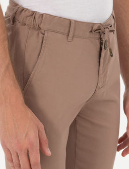 Vizon Slim Fit Beli Lastikli Ba_c_kl_ Kanvas Pantolon