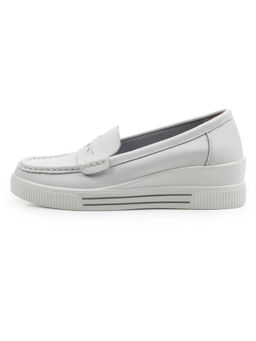 03-YD122-3 WHITE Лоферы женские (натуральная кожа)