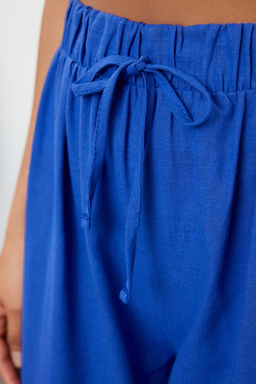 TRENDYOLMILLA Ekru Dokuma %100 Pamuklu Plaj Pantolon TBESS23PL00015  фото 4