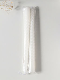 Цена за 2 шт. Свеча витая 25 см (набор 2 шт) 57 гр, 5 ч, цв. белый