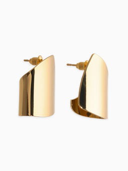 Серьги металл Геометрия заворот, цвет золото