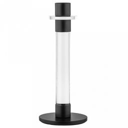 Подсвечник стеклянный "Стела" h19,4см, чаша металл д2,5см, h2см, металлическое нескользящее основание д8см, прозрачный/черный, в коробке (Китай)