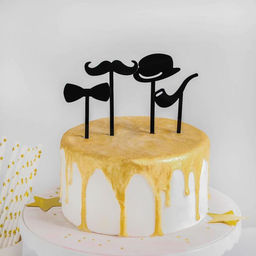 Набор топперов для торта Джентельмен, 4 шт, цвет чёрный