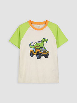 Dinozor Bask?l? Erkek ?ocuk Ti??rt