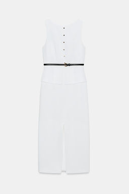 VESTIDO MIDI CINTUR?N / Blanco roto - Zara фото 7