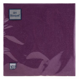Салфетки бумажные Art Bouquet 33х33см, 3-х слойные, 16 штук в упаковке, 100% целлюлоза, Барокко. Фиолетовый (Россия) фото 2