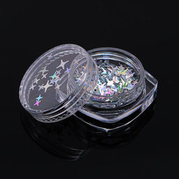 Цена за 2 шт. Пайетки для декора Звёздная ночь, голографические, серебристый - Qf фото 6