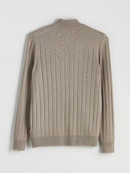 Fermuarl? Dik Yaka Erkek Triko Kazak