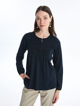 Ba?lamal? Yaka Nak??l? Bluz