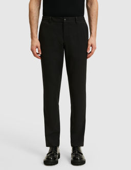 Siyah Slim Fit Beli Lastikli Pantolon