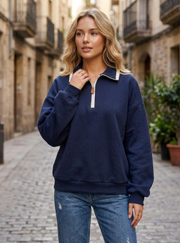 K13556 Толстовка OVER SIZE хлопок ТМ_СИНИЙ