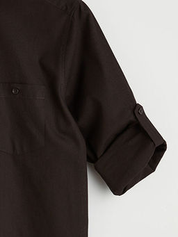 Regular Fit Keten Kar???ml? Erkek G?mlek