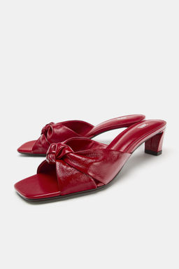 SANDALIA PIEL NUDO / Rojo - Zara фото 4