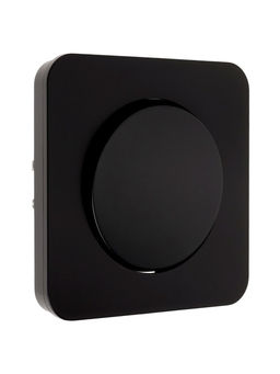 Выключатель проходной, серия Circular, 10 А, одноклавишный, скрытый монтаж, чёрный