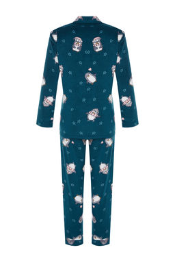 Trendyolmilla Petrol Penguen Desenli Polar K?sl?k Orme Pijama Tak?m? THMAW22PT0356 фото 8