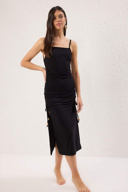 Siyah Orme Buzgulu Maxi Plaj Elbise TBESS25EL00144 - Trendyolmilla фото 2