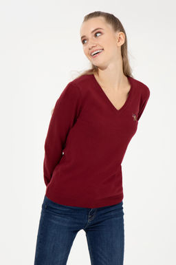 Kad_n Bordo V Yaka Basic Kazak