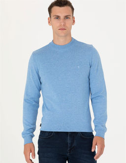 Mavi Melanj Slim Fit Yar_m Bal_k__ Yaka Basic Triko Kazak - Pierre cardin фото 3