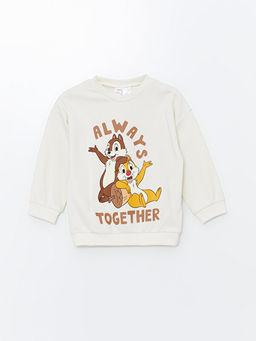 Bisiklet Yaka Bask?l? Erkek Bebek Sweatshirt ve E?ofman Alt 2li Tak?m - Waikiki фото 2