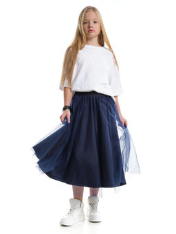 Юбка пачка длинная из фатина 22-7608 черный/зол. звезды - Mini maxi фото 33