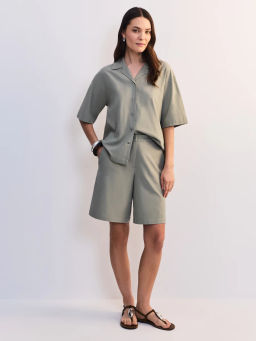 Шорты из вискозы и хлопка с отворотами ZR2605012116-150 / Zarina