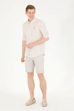 U. S. Polo Assn / Мужская белая рубашка в каменную полоску - U.s. polo assn фото 10